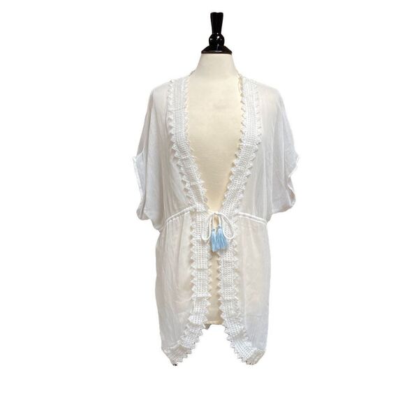 David’s Bridal White Sheer Robe Size L/XL NWOT - Picture 1 of 6